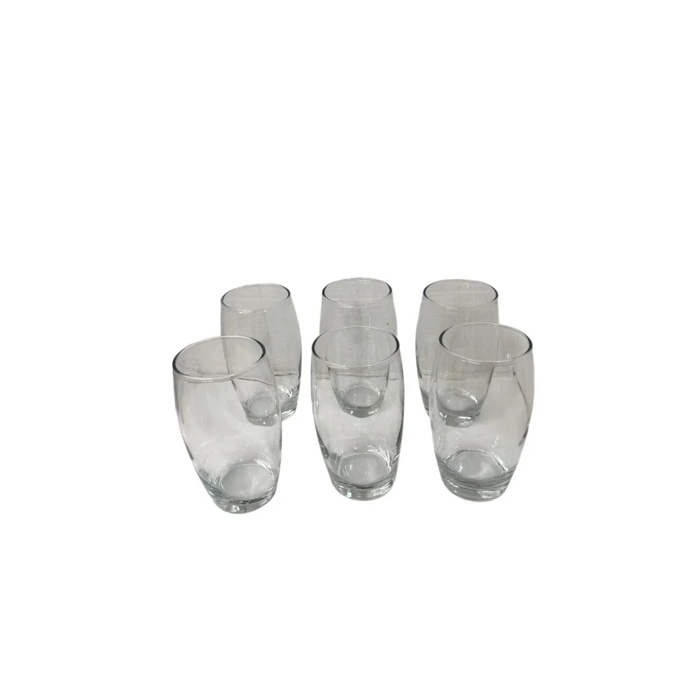 Stemless Wine Glasses Tumblers 6 Inch Tall Drinking Set of 6 Clear